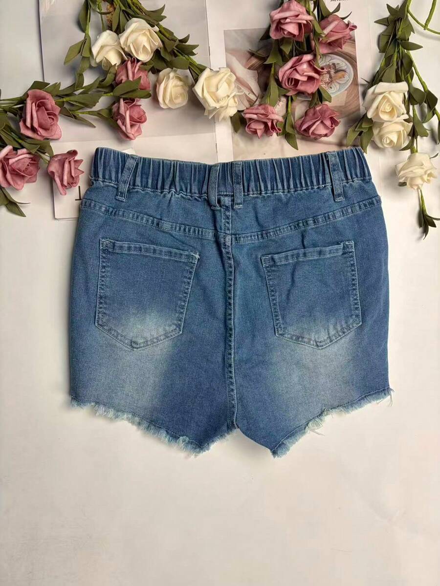 Celana Pendek Denim Wanita Pin - Shorts Denim Frayed ulasan dan harga
