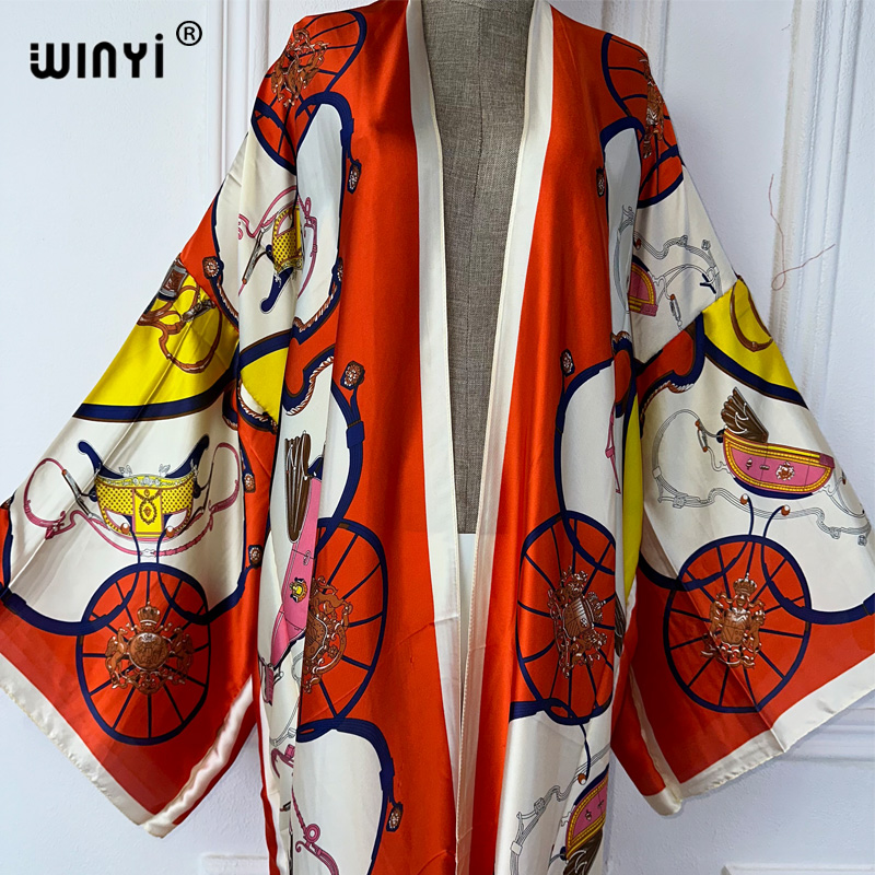 WINYI Kimono Motif Boho Cardig - Cover Up Kaftan ulasan dan harga