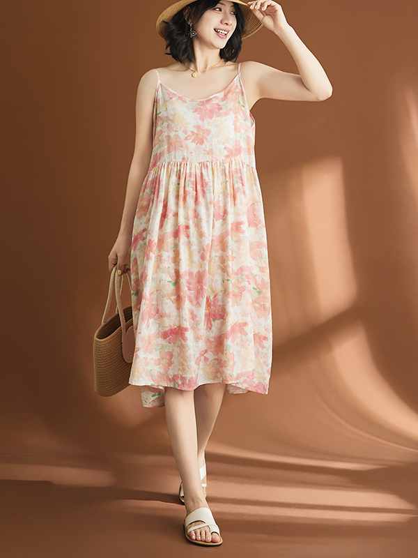 Gaun wanita kasual berbahan ka - Linen Dress Wrap ulasan dan harga