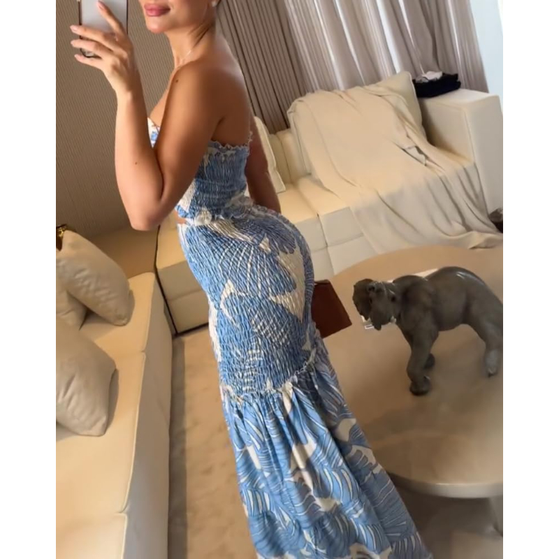 Gaun Liburan Bunga CHICME deng - Maxi Dress Halter ulasan dan harga